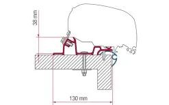 Fiamma Adattatore Per Tenda Da Sole Kit Caravan Standard Per Il Montaggio Sul Tetto