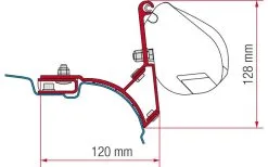 Kit Adattatore Tenda Da Sole Fiamma VW T5/T6 Multivan Montaggio Sul Tetto