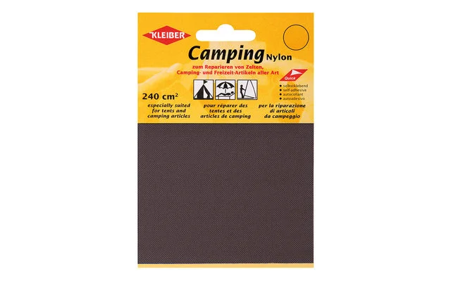 Kleiber Camping Nylon Riparazione Toppe Khaki (2 Pezzi) 4 Kleiber Camping Nylon Riparazione Toppe Khaki (2 Pezzi) - immagine 3