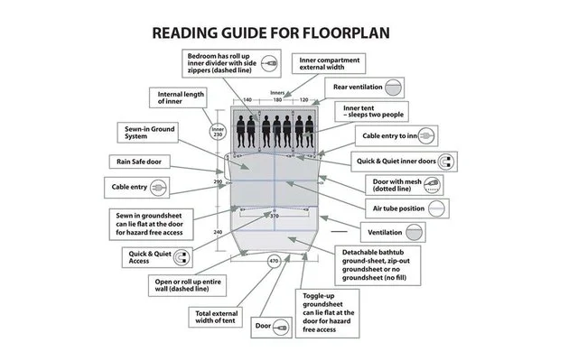 Tenda A Tunnel Outwell Hayward Lake 4ATC 9 Tenda A Tunnel Outwell Hayward Lake 4ATC - immagine 7