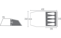 Tambu Suti TC 4 Persone Tenda A Tunnel Per Famiglie Blu Navy