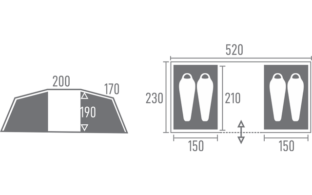 Tambu Bara Vis à Vis 4 Persone Tenda Familiare Blu Navy 3 Tambu Bara Vis à Vis 4 Persone Tenda Familiare Blu Navy