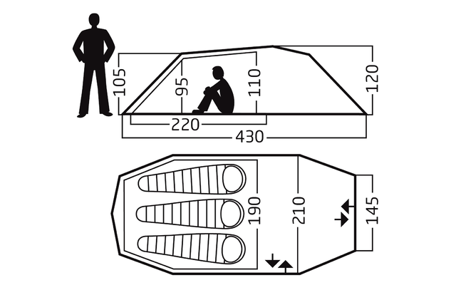 Nordisk Oppland 3 Tenda Da Trekking In PU Per 3 Persone Oliva Scura 6 Nordisk Oppland 3 Tenda Da Trekking In PU Per 3 Persone Oliva Scura - immagine 4