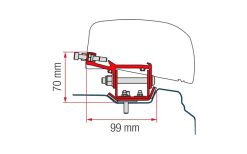 Fiamma Kit Adattatore Tendalino Renault Trafic L2 - Nero Profondo - LHD + RHD