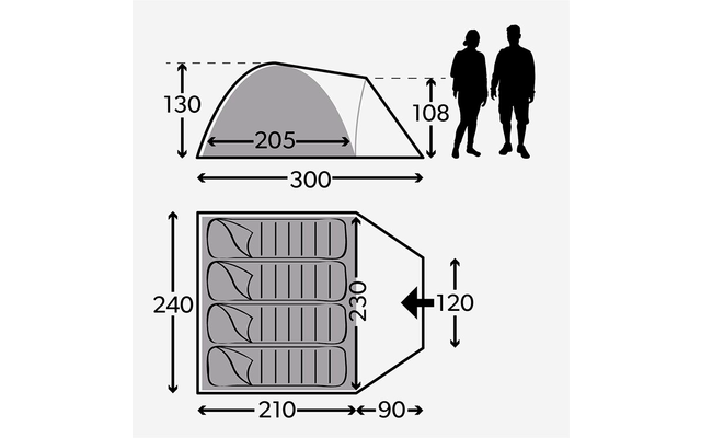 Tenda Kampa Brighton 4 Dome Grey 3 Tenda Kampa Brighton 4 Dome Grey