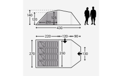 Tenda Da Campeggio Kampa Mersea 4 Con Pali Per 4 Persone 430 X 270 X 140 Cm