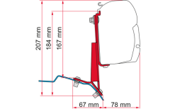 Fiamma Kit Adattatore Per Tenda Da Sole F45s Ford Custom Lato Guida A Sinistra Profondo Nero