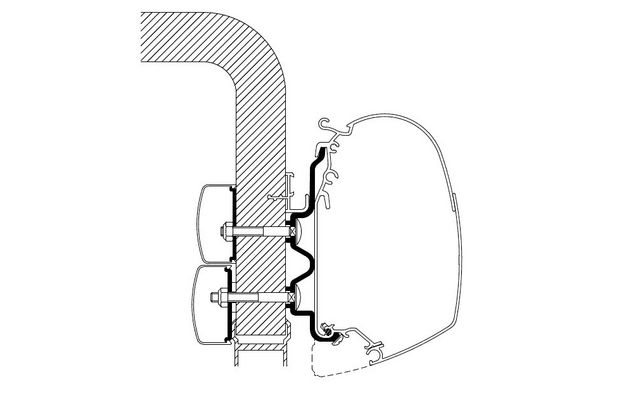 Adattatore Thule Hymer C-Class Per Serie 5 (fino All'anno Di Costruzione 2011) 3.0m 3 Adattatore Thule Hymer C-Class Per Serie 5 (fino All'anno Di Costruzione 2011) 3.0m