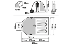 Tenda Berger Campo 4 Air Cabina Letto Nera