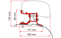 Fiamma Ford Custom L1 Staffa Per Fiamma F40van Per Guida A Destra