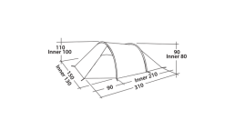 Tenda A Tunnel Easy Camp Spirit 200 Verde Rustico Per 2 Persone