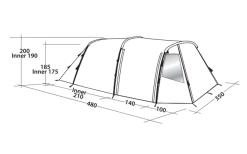 Tenda A Tunnel Easy Camp Huntsville 600 Per 6 Persone -Vendite Tende da campeggio 782507 5172926