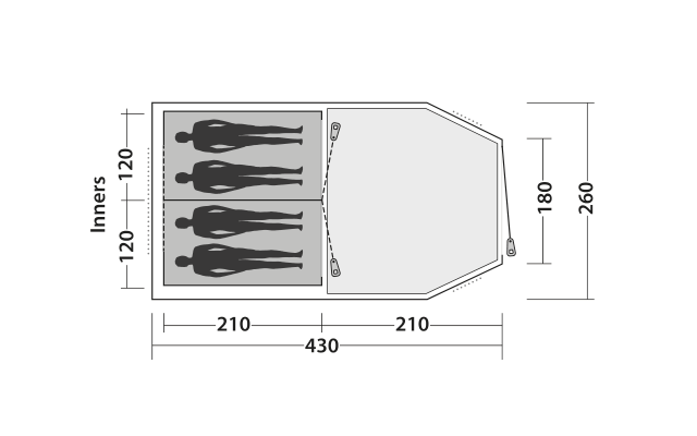 Tenda A Tunnel Per 4 Persone Easy Camp Huntsville 400 8 Tenda A Tunnel Per 4 Persone Easy Camp Huntsville 400 - immagine 6