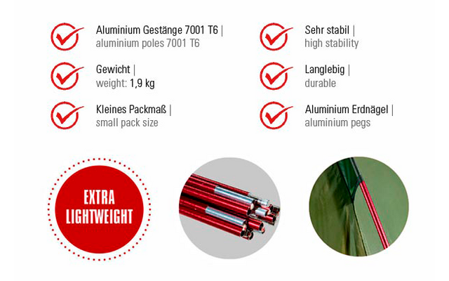 Tenda A Cupola Leggera High Peak Kingfisher 2 220 X 140 Cm 4 Tenda A Cupola Leggera High Peak Kingfisher 2 220 X 140 Cm - immagine 2