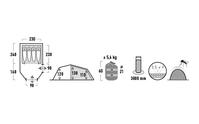 Tenda High Peak Goshawk 4 Tunnel 8 Tenda High Peak Goshawk 4 Tunnel - immagine 6